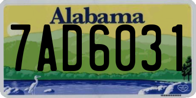 AL license plate 7AD6031