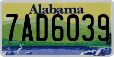 AL license plate 7AD6039