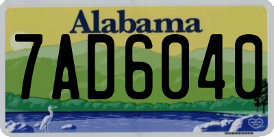 AL license plate 7AD6040