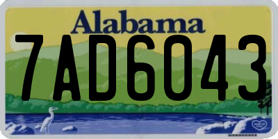 AL license plate 7AD6043