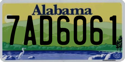 AL license plate 7AD6061