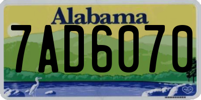AL license plate 7AD6070