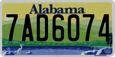 AL license plate 7AD6074