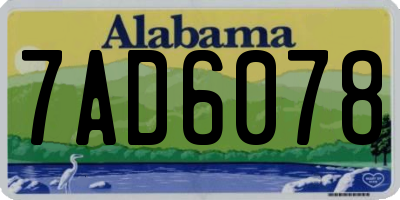AL license plate 7AD6078