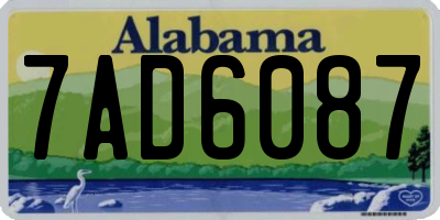 AL license plate 7AD6087