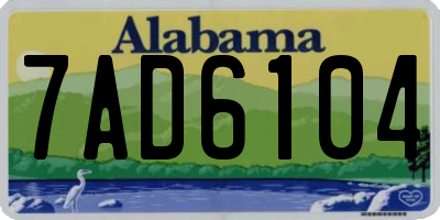 AL license plate 7AD6104