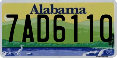 AL license plate 7AD6110