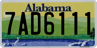 AL license plate 7AD6111