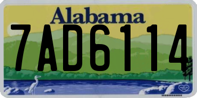 AL license plate 7AD6114