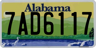 AL license plate 7AD6117