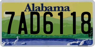 AL license plate 7AD6118