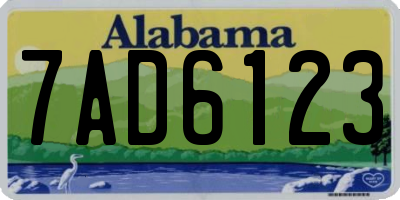 AL license plate 7AD6123