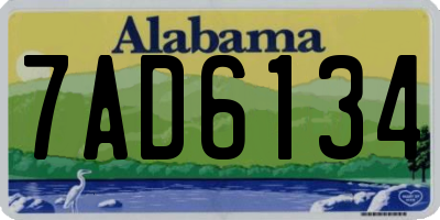 AL license plate 7AD6134