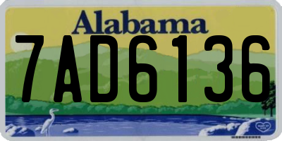 AL license plate 7AD6136