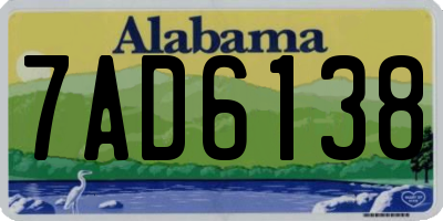 AL license plate 7AD6138