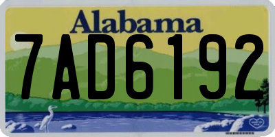 AL license plate 7AD6192