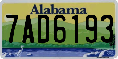 AL license plate 7AD6193