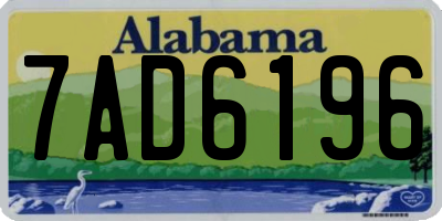 AL license plate 7AD6196
