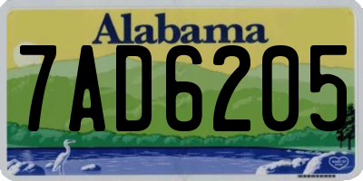 AL license plate 7AD6205