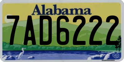 AL license plate 7AD6222