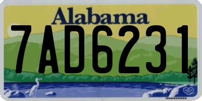 AL license plate 7AD6231