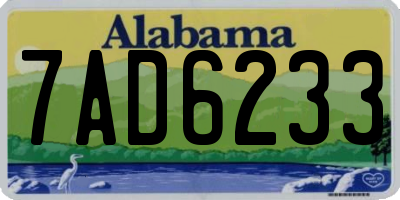 AL license plate 7AD6233