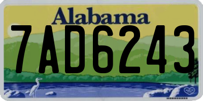 AL license plate 7AD6243