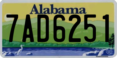 AL license plate 7AD6251