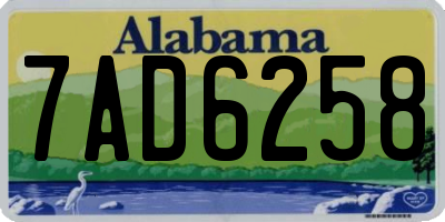 AL license plate 7AD6258