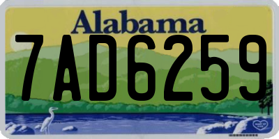 AL license plate 7AD6259