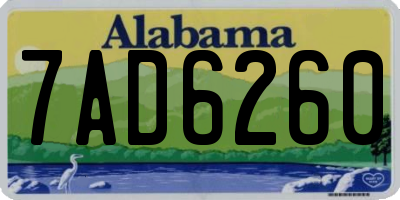 AL license plate 7AD6260