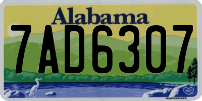 AL license plate 7AD6307