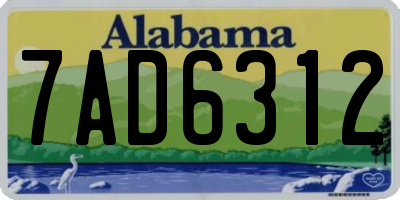 AL license plate 7AD6312