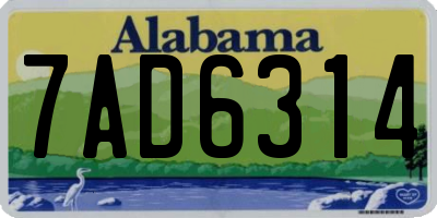 AL license plate 7AD6314