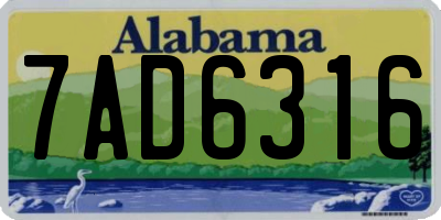 AL license plate 7AD6316