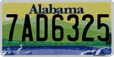 AL license plate 7AD6325