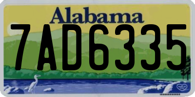 AL license plate 7AD6335