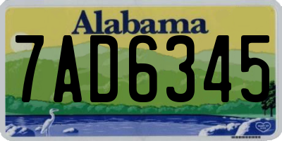 AL license plate 7AD6345