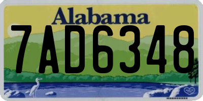 AL license plate 7AD6348