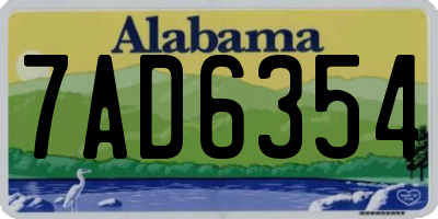 AL license plate 7AD6354