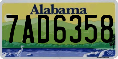 AL license plate 7AD6358