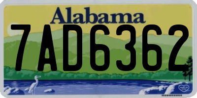 AL license plate 7AD6362