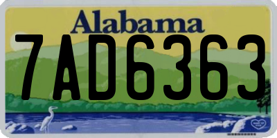 AL license plate 7AD6363