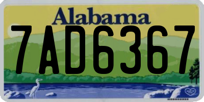 AL license plate 7AD6367