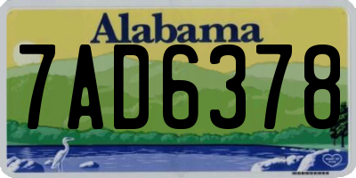 AL license plate 7AD6378