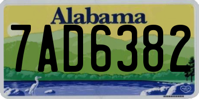 AL license plate 7AD6382