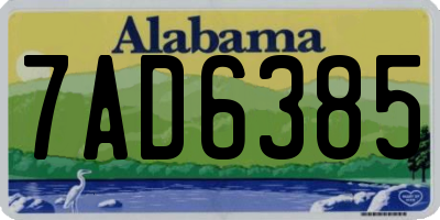 AL license plate 7AD6385