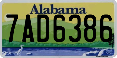 AL license plate 7AD6386