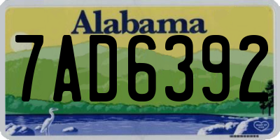 AL license plate 7AD6392