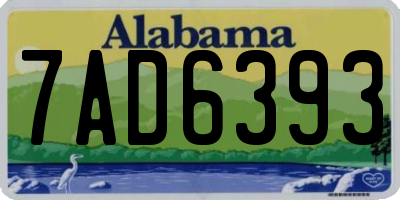 AL license plate 7AD6393